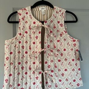 Marshalls Pink Floral Tie-Front Blouse